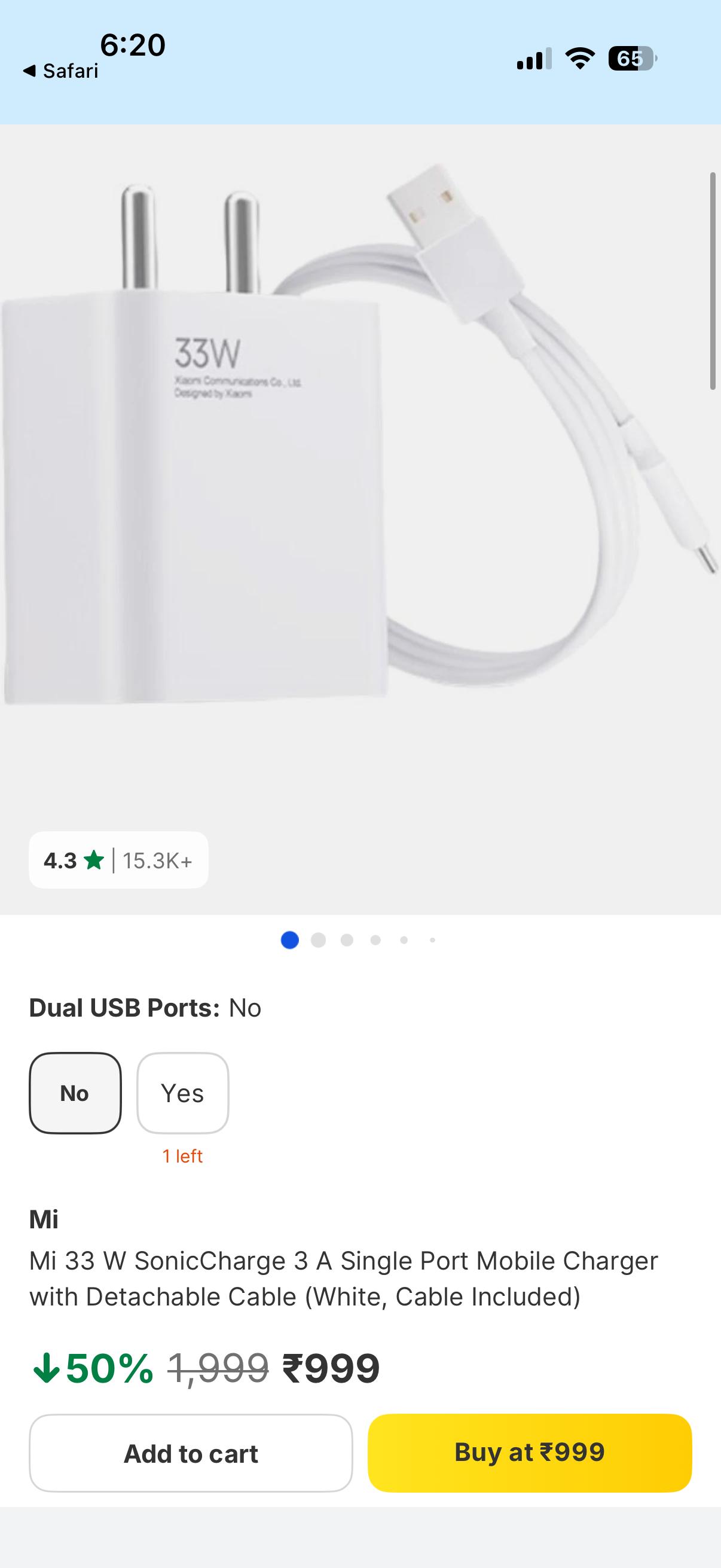CHARGER 100% Mi 33W FAST CHARGER