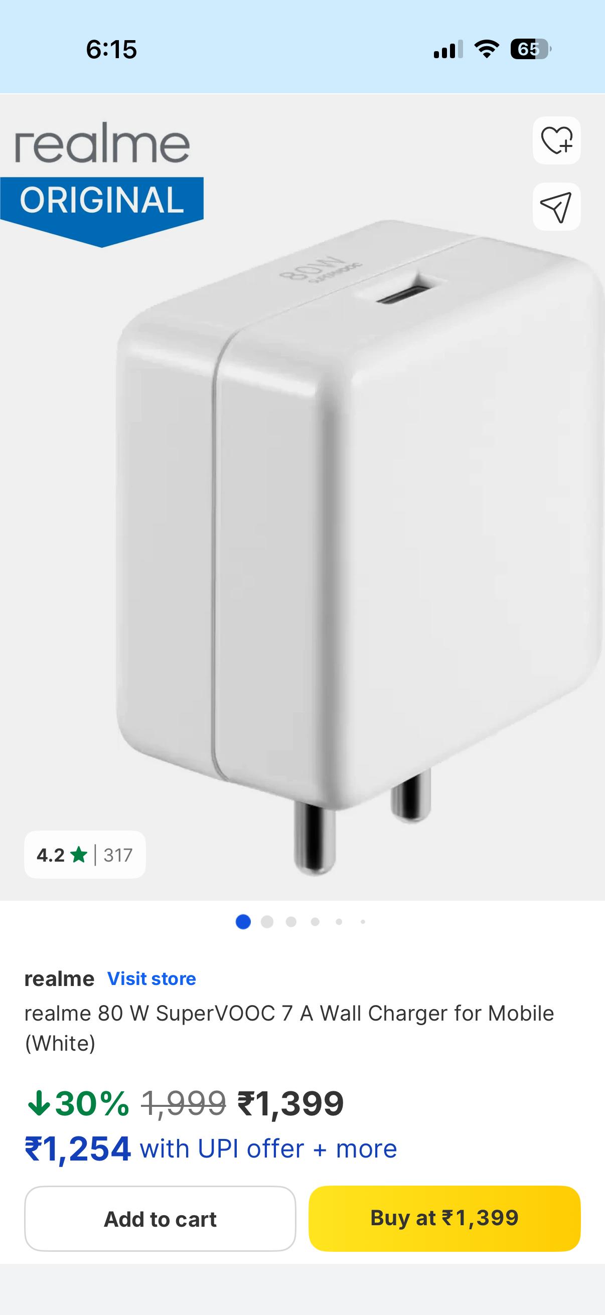 CHARGER 100% ORIGINAL REALME 80W CHARGER