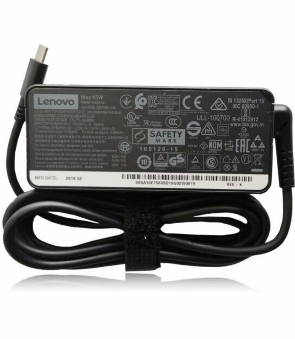 LAPTOP CHARGER 100% ORIGINAL Lenovo 45W Type-C Charger for Fast & Safe Laptop Power | Includes Cord 45 W Adapter