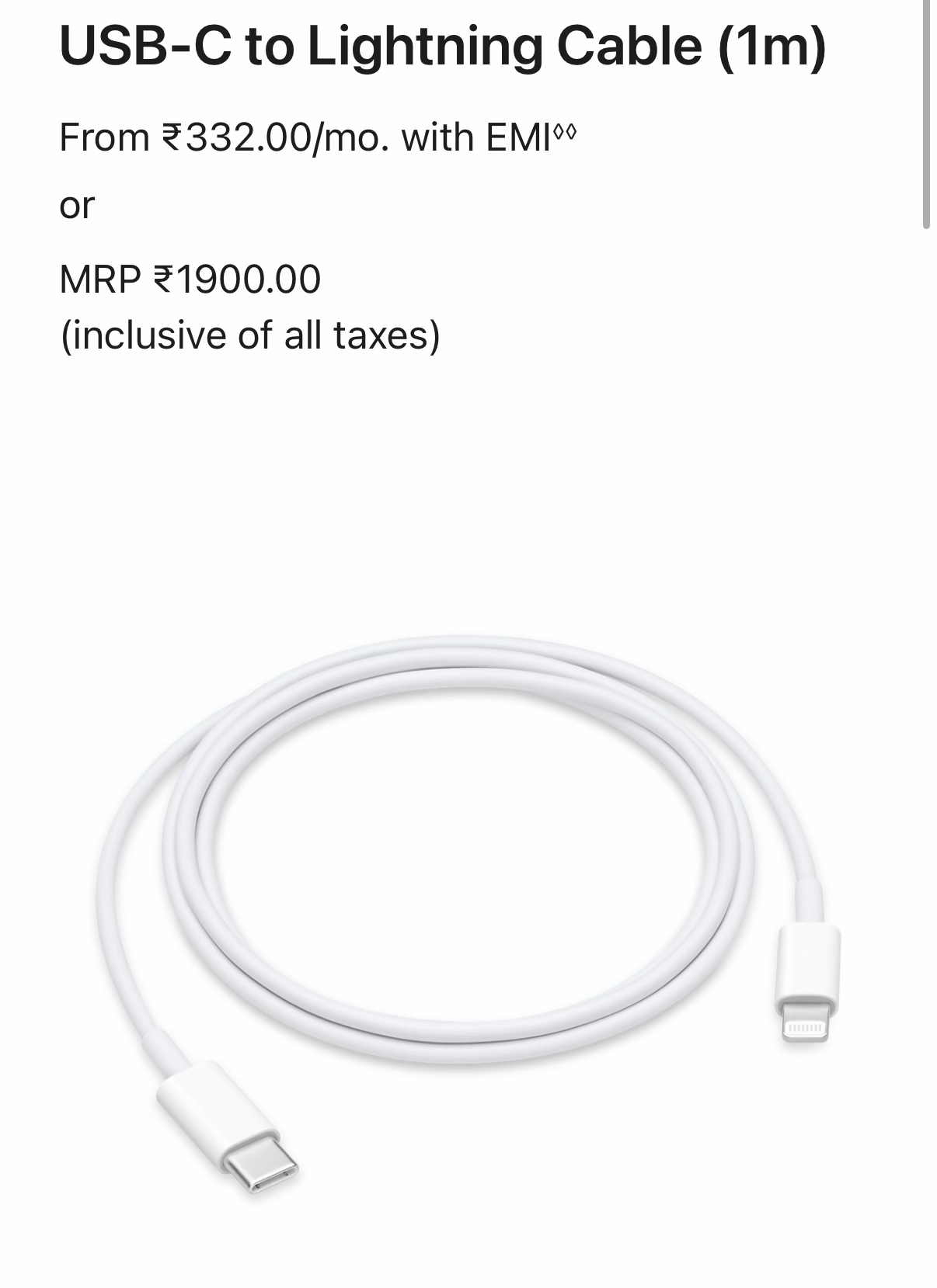 Data Cables 100% ORIGINAL APPLE USB-C to Lightning Cable (1m)